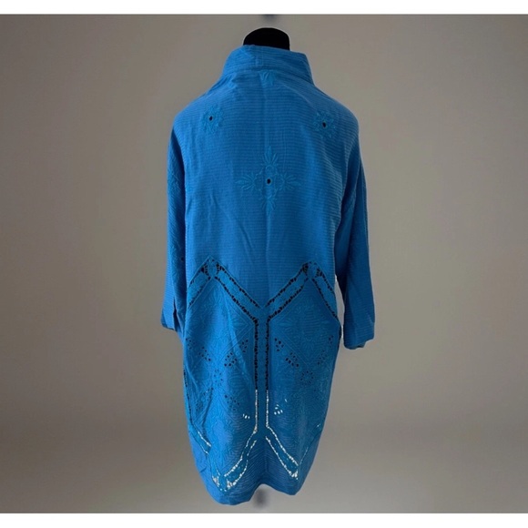 Soft Surroundings Nightingale Topper Sz S Blue Resort Beach Swim Cover Boho - Picture 4 of 10